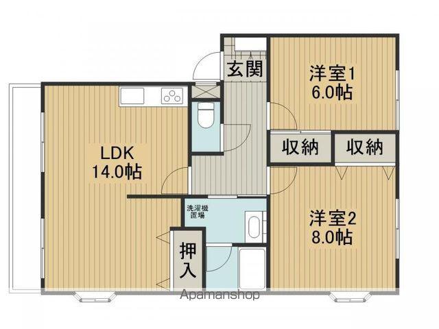 サンリツ・プレース浜沢C棟(2LDK/1階)の間取り写真