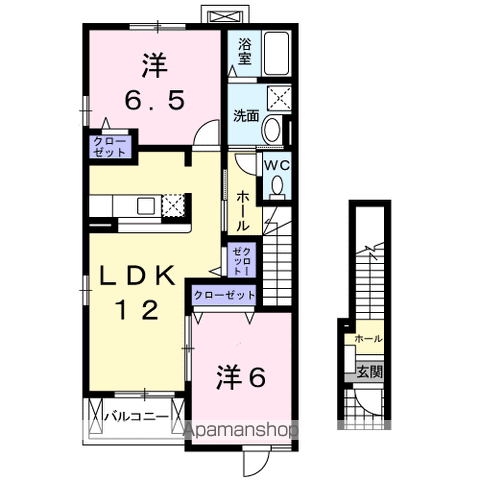 ドゥーメゾンNⅡ(2LDK/2階)の間取り写真