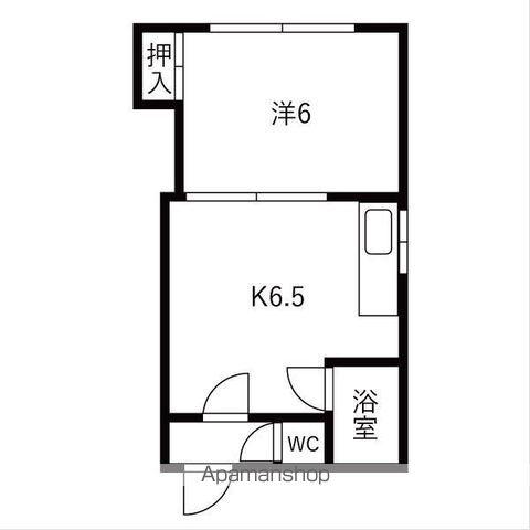 石垣Aマンション(1DK/2階)の間取り写真