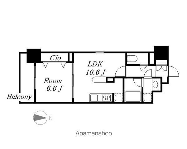アロームドゥジョア(1LDK/7階)の間取り写真
