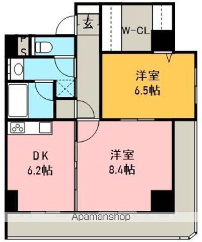 グランドパイン ドゥ(2DK/6階)の間取り写真