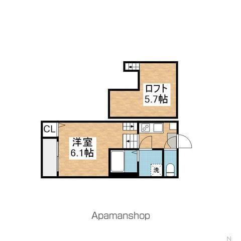 アジュール鶴舞(1K/1階)の間取り写真