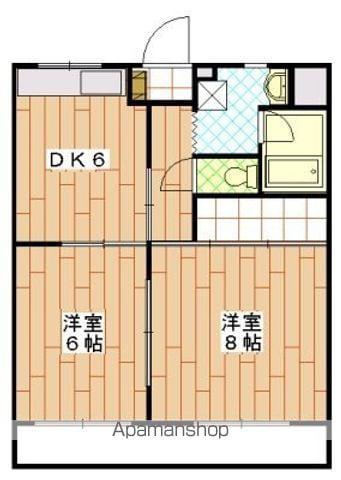 ロッククラウドマンション(2DK/3階)の間取り写真