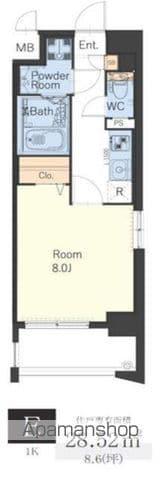 ヴィッラアプリーレ西新南(1K/5階)の間取り写真