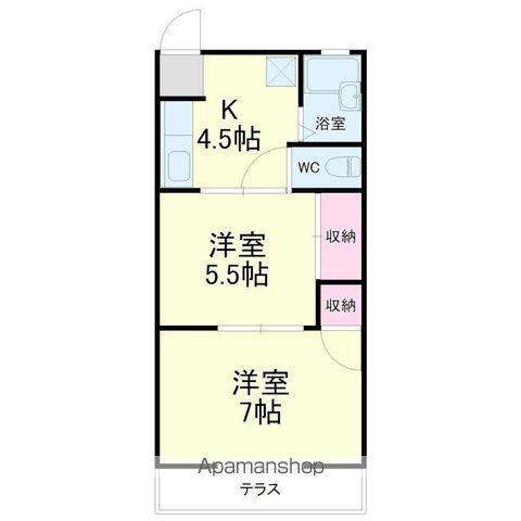 サンヒルス(2K/1階)の間取り写真