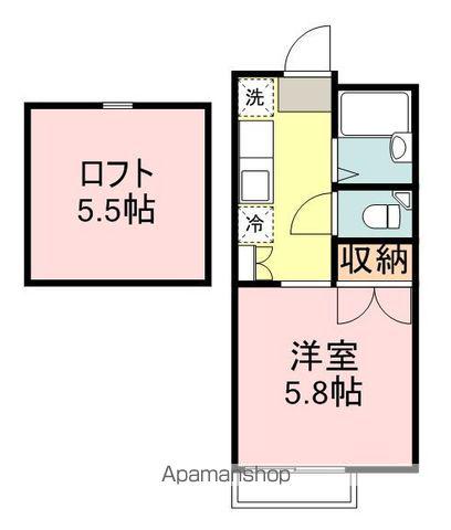 ユミハウス(1K/1階)の間取り写真