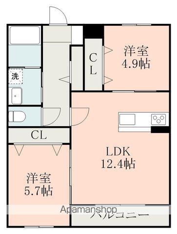 ハイムセラウエスト(2LDK/1階)の間取り写真