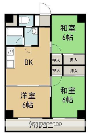 平成マンション(3DK/1階)の間取り写真