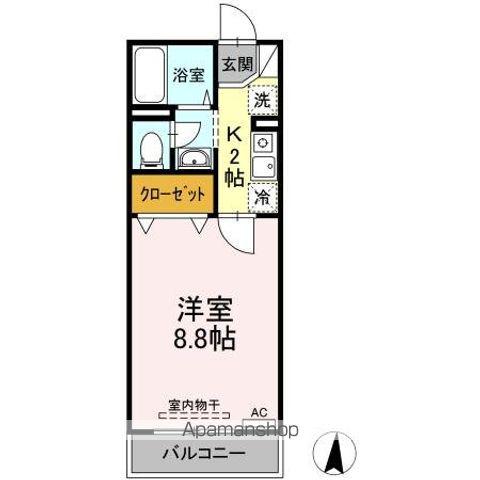 フラッツ西落合(1K/1階)の間取り写真