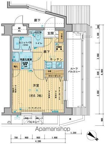 メインステージときわ台(1K/5階)の間取り写真