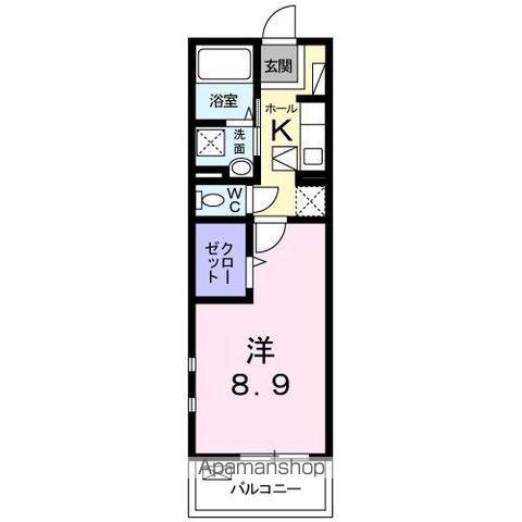 アルカディアNⅠ(1K/2階)の間取り写真