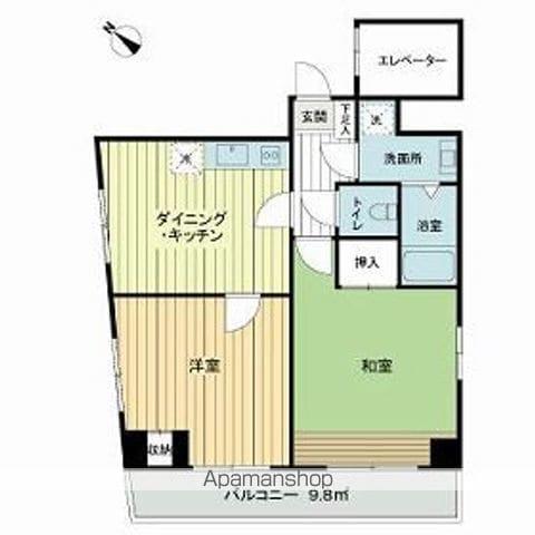 パールハイツKM(2DK/6階)の間取り写真