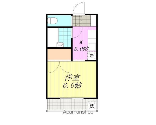 富士ハイツ(1K/4階)の間取り写真