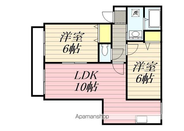 サンガーデン旭ヶ丘A・B(2LDK/1階)の間取り写真