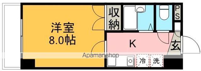 アンシャンテ坂戸(1K/2階)の間取り写真