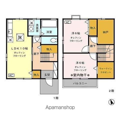 ローズコート稲里　Ａ(2LDK)の間取り写真