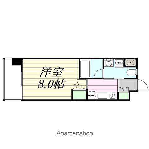 THE BLISSFUL FORT 仙台駅東(1K/4階)の間取り写真