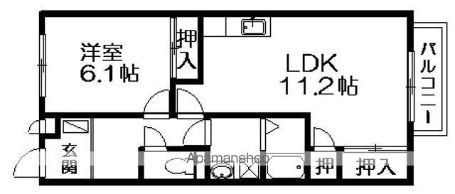 リリームB棟(1LDK/1階)の間取り写真