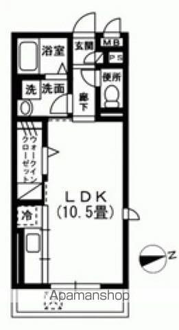 WISTERIA PLACE(ワンルーム/1階)の間取り写真