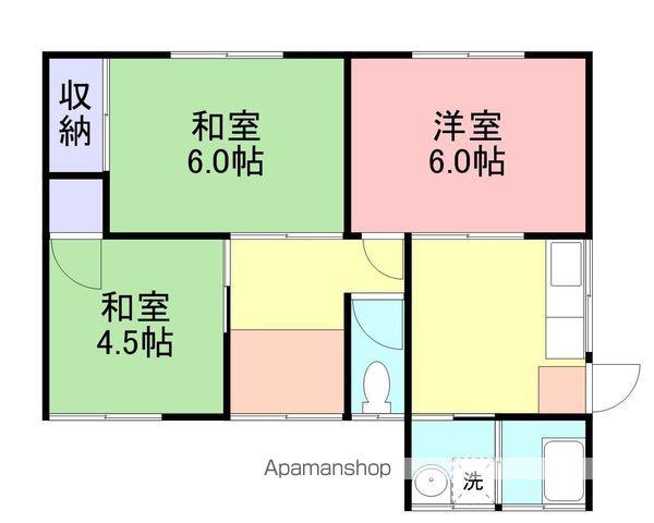 山陰本線 米子駅 バス乗車時間：11分 天満屋前バス停で下車 徒歩10分 1階建 築44年(3DK)の間取り写真
