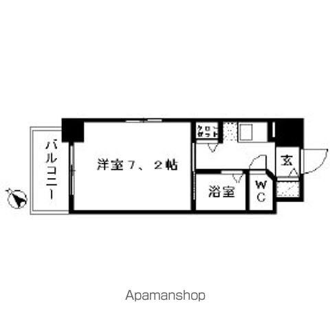 ダイナコートテソロ博多(1K/10階)の間取り写真