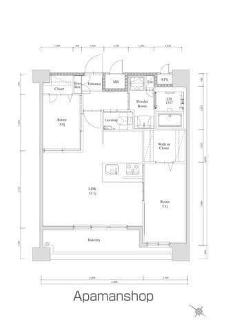 エンクレスト天神南PURE(2LDK/12階)の間取り写真