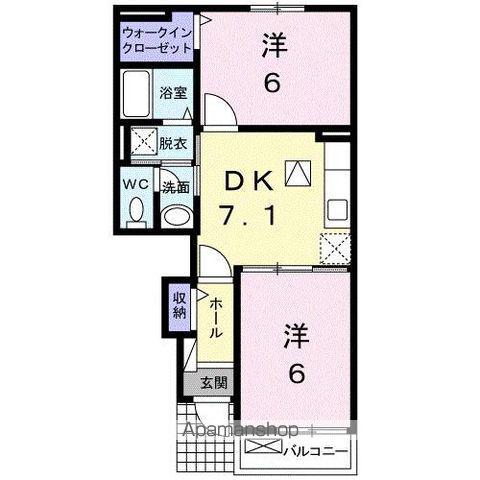 CASA PRATO(2DK/1階)の間取り写真