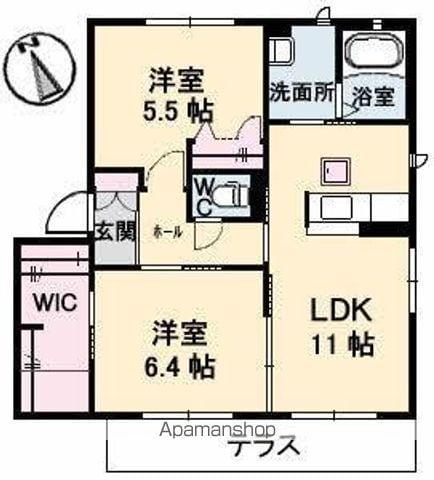 グレイスフル橘(2LDK/1階)の間取り写真