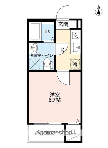 フィローネ高畑(1K/3階)の間取り写真