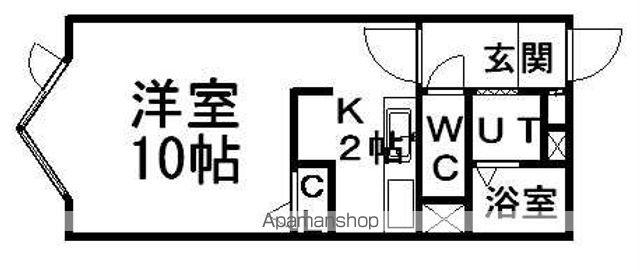 ウェイヴ23(1K/2階)の間取り写真