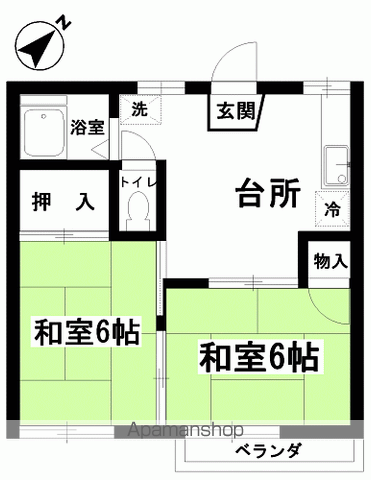 パークハイツⅠ(2DK/1階)の間取り写真