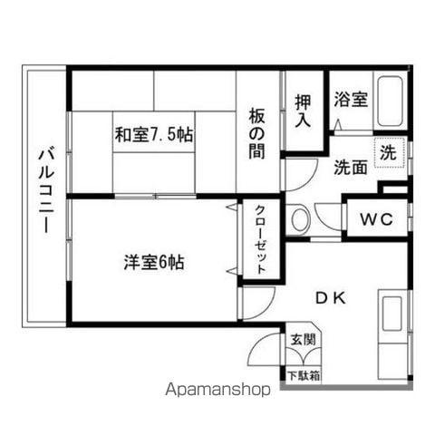 ハイツPOFF(2DK/1階)の間取り写真