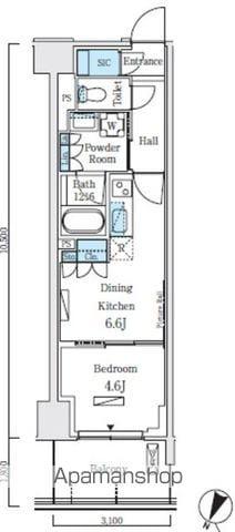 ロイヤルパークス赤羽ノース(1DK/4階)の間取り写真