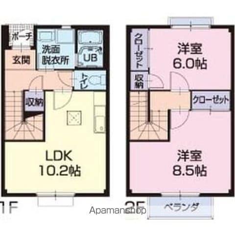 ラフィーネＣ(2LDK)の間取り写真