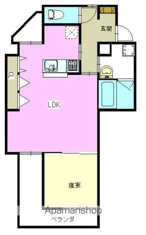 シャンポール古出来(1LDK/4階)の間取り写真