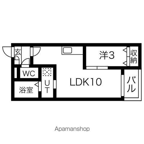 WARREN WAKAMIYAⅡ(1LDK/3階)の間取り写真