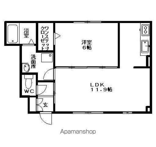 K-HAUS B(1LDK/1階)の間取り写真
