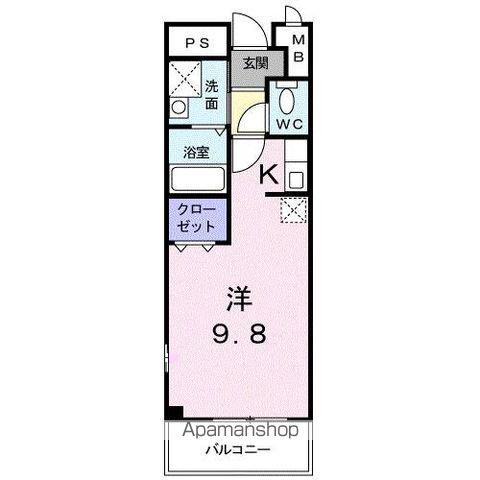 パークサイド今里(ワンルーム/2階)の間取り写真