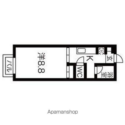 ルミエール荒巻中央(1K/2階)の間取り写真