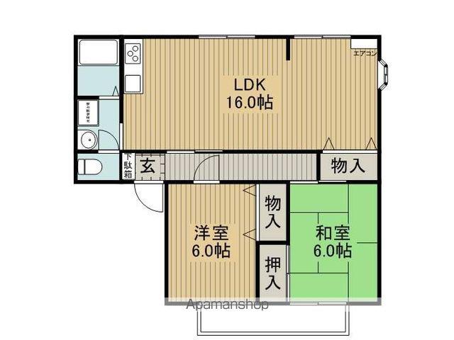 ファミーユ(2LDK/2階)の間取り写真