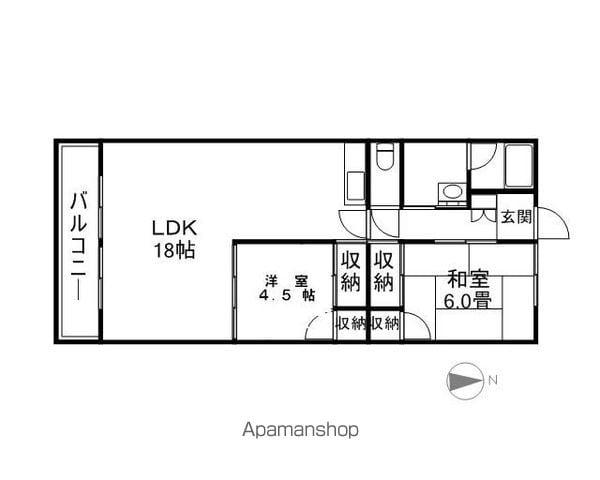 岡田ハイム(2LDK/1階)の間取り写真