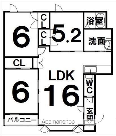 フォンタナⅡ(3LDK/2階)の間取り写真