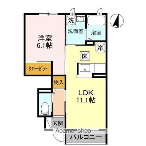 アート・ソレイユ A棟(1LDK/1階)の間取り写真