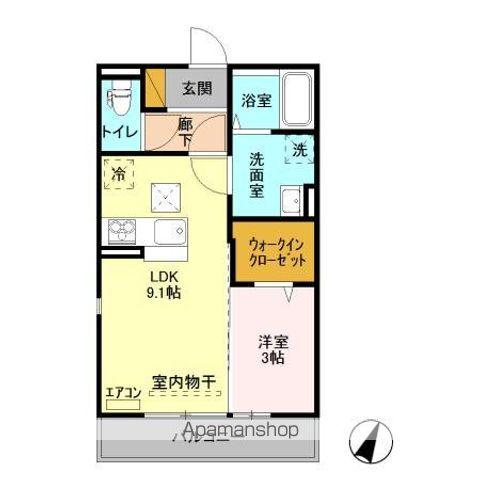 ゼピュロスみどりのG棟(1LDK/1階)の間取り写真