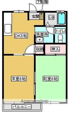 コートビレッジ舘野Ⅰ(2K/2階)の間取り写真