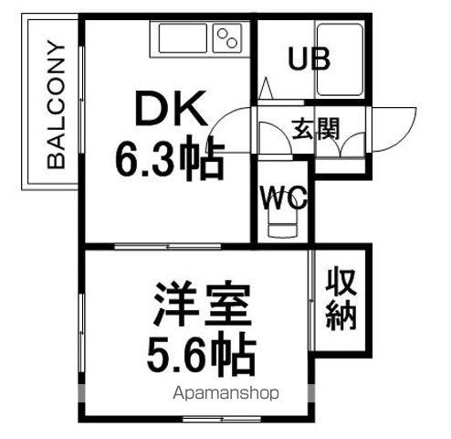 エンドレス三井平和通Ⅰ(1LDK/5階)の間取り写真