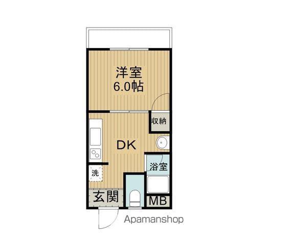 パンデュール弁財天(1DK/3階)の間取り写真