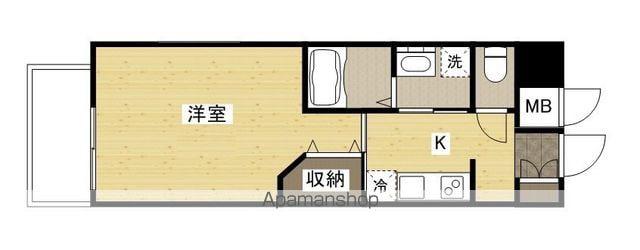 アクアシティ本川町(1K/10階)の間取り写真