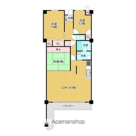 サンレジデンス(3LDK/4階)の間取り写真