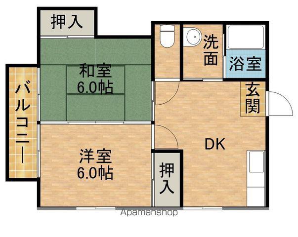 ハイツ住吉Ⅱ(2DK/2階)の間取り写真